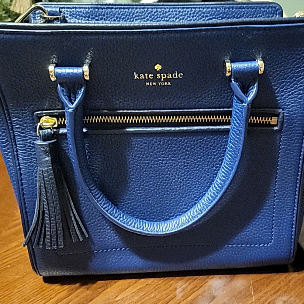 Kate Spade Small Allyn Bag Blue Satchel, Crossbody Strap NWT Leather